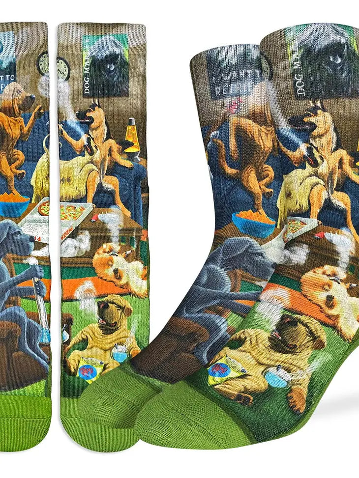 Men's Dogs Smoking Weed Socks - Active Fit